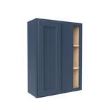 Blind Corner Cabinet - 27W x 36H x 12D - Blue Shaker Cabinet - BUILDMYPLACE