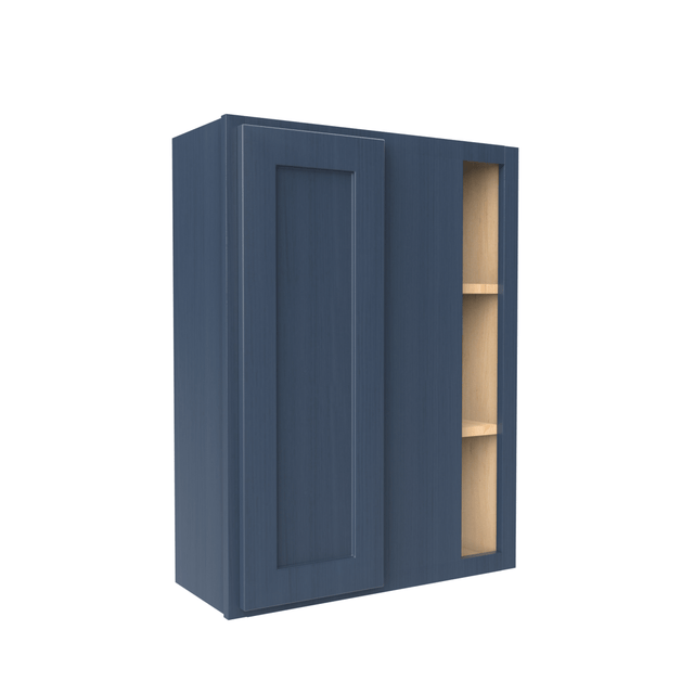 Blind Corner Cabinet - 27W x 36H x 12D - Blue Shaker Cabinet - RTA - BUILDMYPLACE