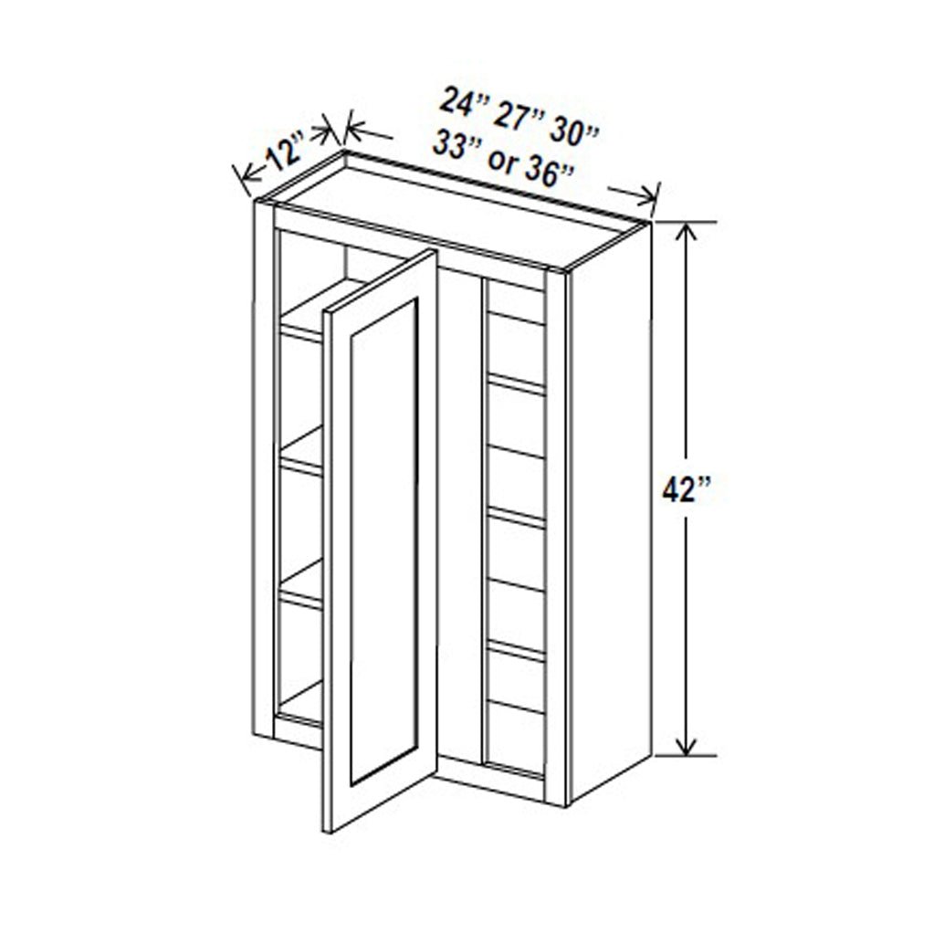 Blind Corner Cabinet - 27W x 42H x 12D - Aria Shaker Espresso - BUILDMYPLACE