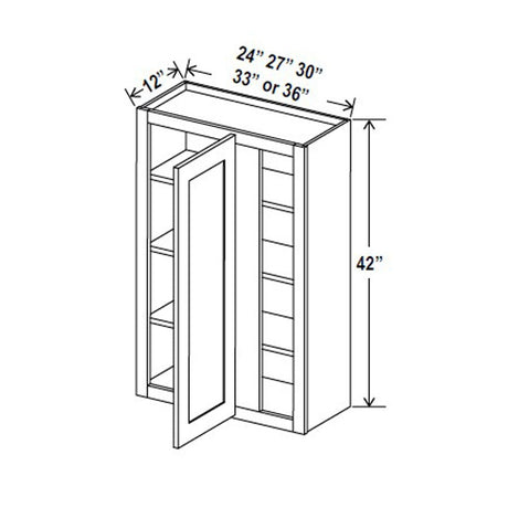 Blind Corner Cabinet - 27W x 42H x 12D - Aria Shaker Espresso - BUILDMYPLACE