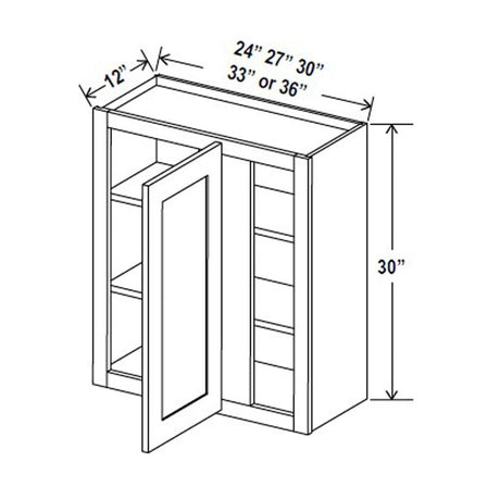 Blind Corner Cabinet - 30W x 30H x 12D - Aria Shaker Espresso - BUILDMYPLACE