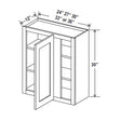 Blind Corner Cabinet - 30W x 30H x 12D - Aspen White - BUILDMYPLACE