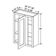 Blind Corner Cabinet - 30W x 36H x 12D - Aria Shaker Espresso - RTA - BUILDMYPLACE