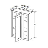 Blind Corner Cabinet - 30W x 36H x 12D - Aria White Shaker - BUILDMYPLACE