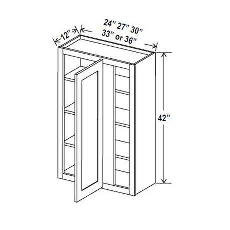 Blind Corner Cabinet - 30W x 42H x 12D - Aria Shaker Espresso - BUILDMYPLACE