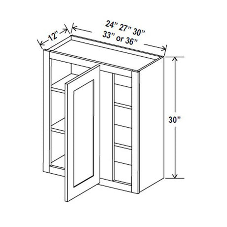 Blind Corner Cabinet - 33W x 30H x 12D - Aria Shaker Espresso - BUILDMYPLACE