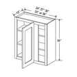 Blind Corner Cabinet - 33W x 30H x 12D - Aria Shaker Espresso - RTA - BUILDMYPLACE