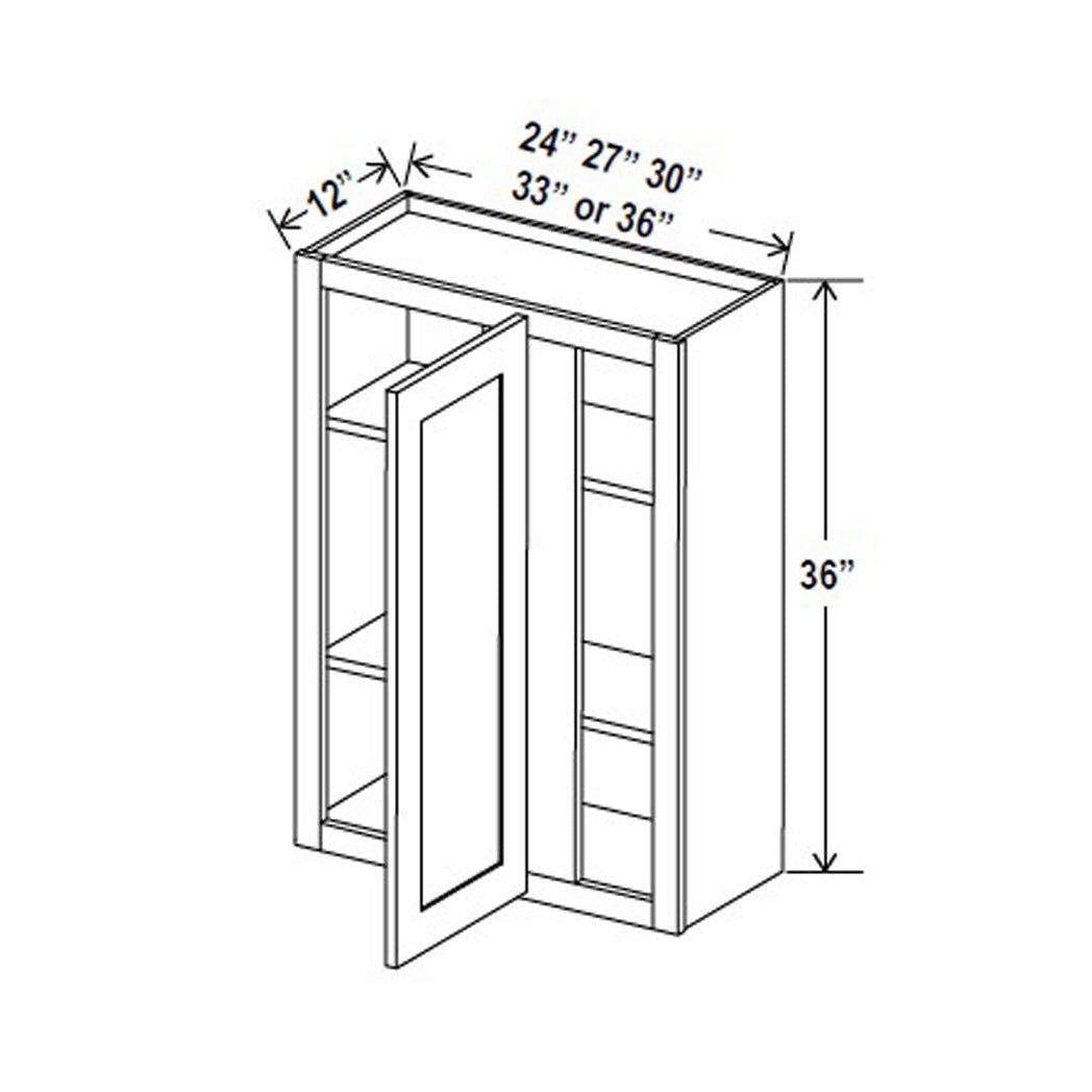 Blind Corner Cabinet - 33W x 36H x 12D - Aspen White - BUILDMYPLACE