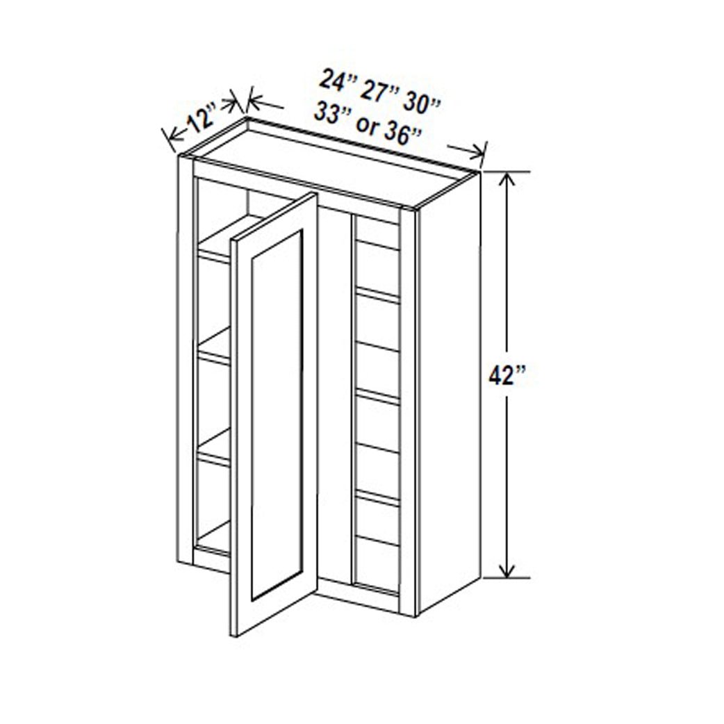 Blind Corner Cabinet - 33W x 42H x 12D - Aria White Shaker - RTA - BUILDMYPLACE