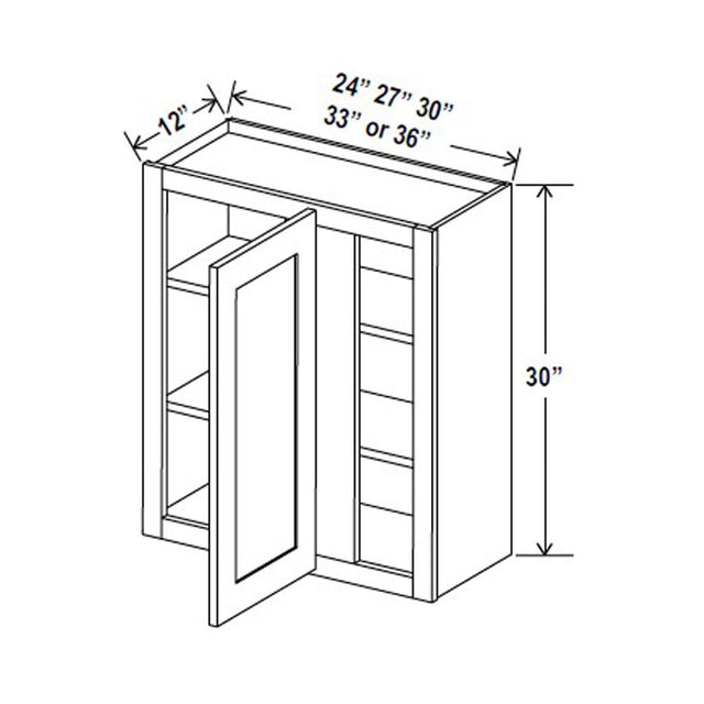 Blind Corner Cabinet - 36W x 30H x 12D - Aria Shaker Espresso - BUILDMYPLACE