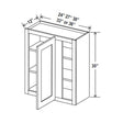 Blind Corner Cabinet - 36W x 30H x 12D - Aria Shaker Espresso - RTA - BUILDMYPLACE