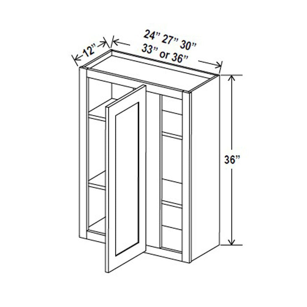 Blind Corner Cabinet - 36W x 36H x 12D - Aspen White