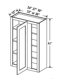 Blind Corner Cabinet - 36W x 42H x 12D - Aria Shaker Espresso - BUILDMYPLACE