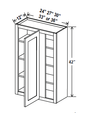 Blind Corner Cabinet - 36W x 42H x 12D - Aria Shaker Espresso - BUILDMYPLACE