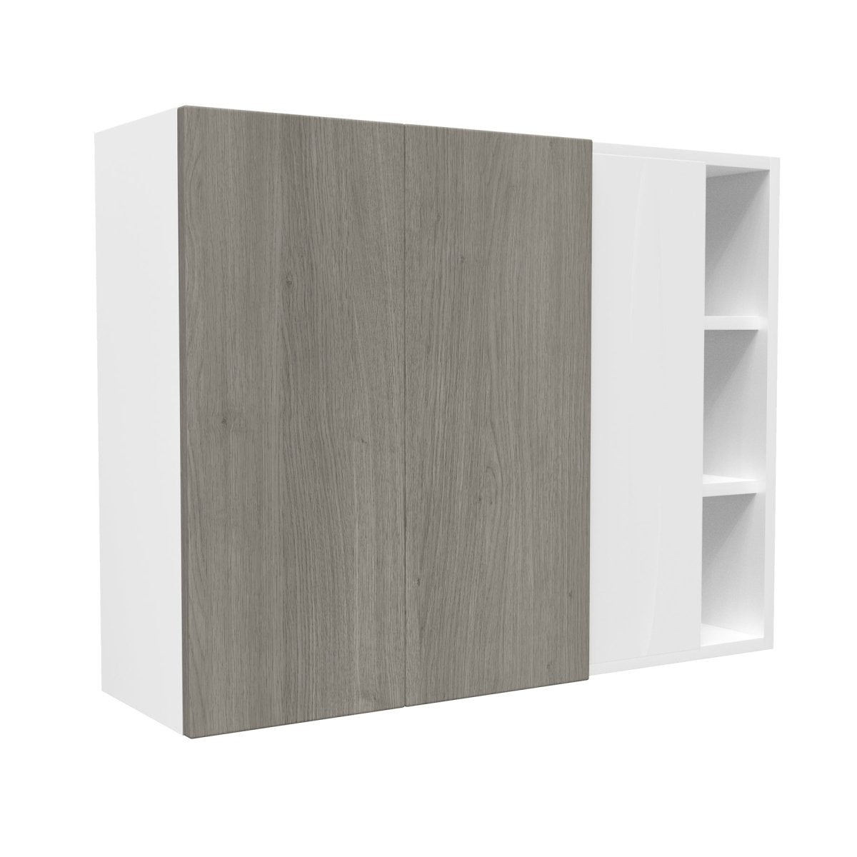 Blind Corner wall Cabinet| Matrix Silver | 39W x 30H x 12D - BUILDMYPLACE