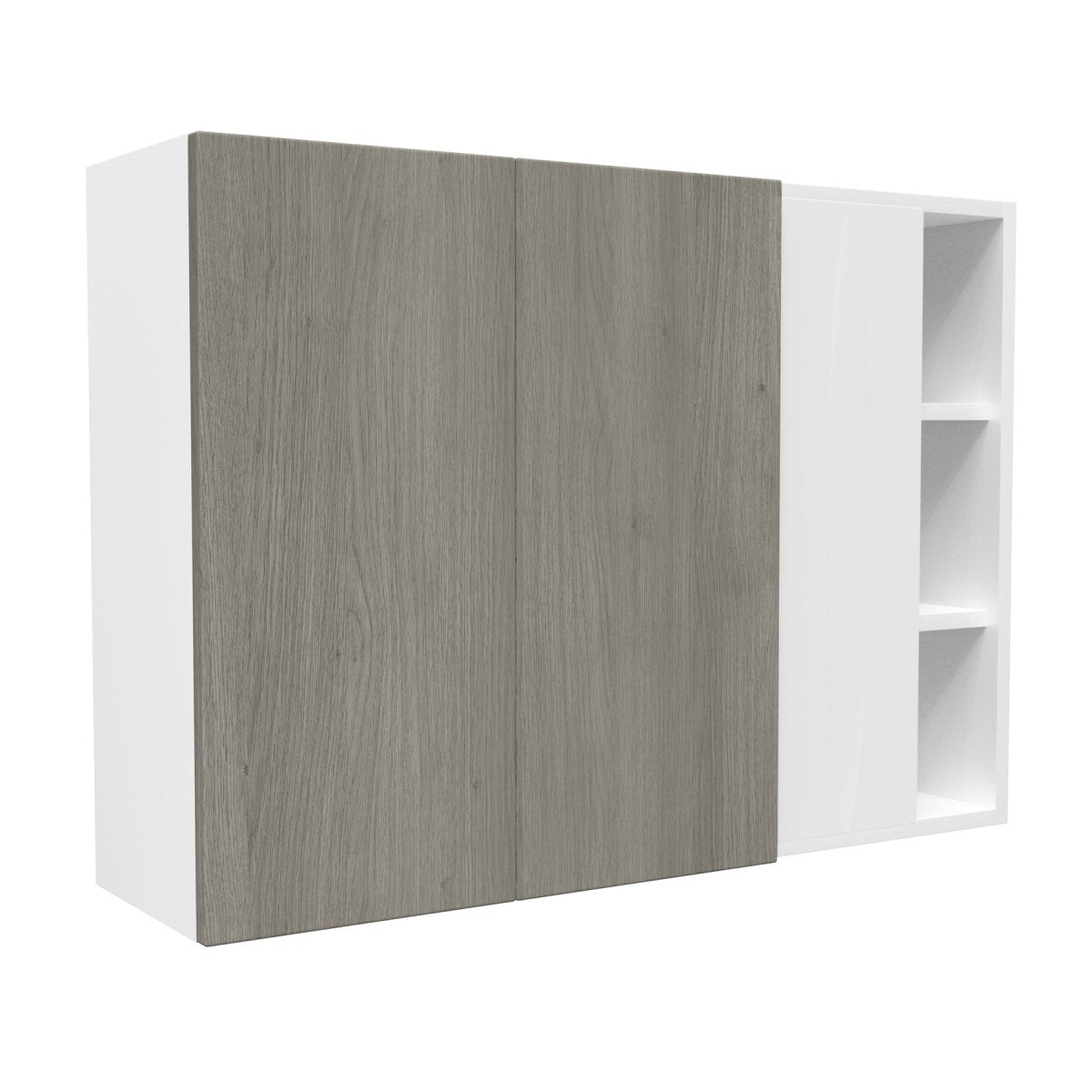 Blind Corner wall Cabinet| Matrix Silver | 42W x 30H x 12D - BUILDMYPLACE