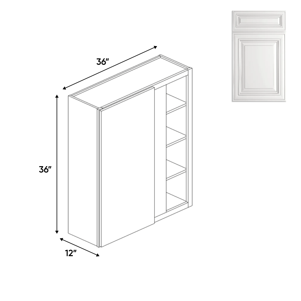 Blind - Wall Corner Cabinets - 36 in H x 36 in W x 24 in D - AO - Pre Assembled - BUILDMYPLACE