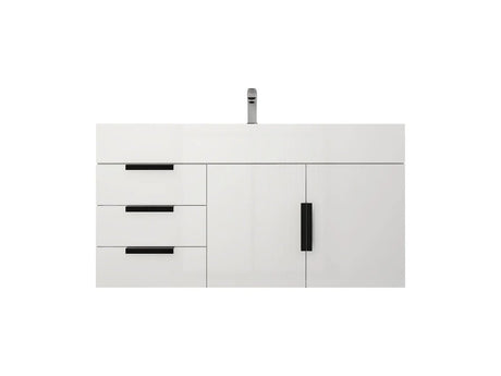 Blossom Floor Standing Bathroom Vanity With Sink Black Hardware & Frame - BUILDMYPLACE