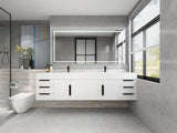 Blossom Floor Standing Bathroom Vanity With Sink Black Hardware & Frame - BUILDMYPLACE