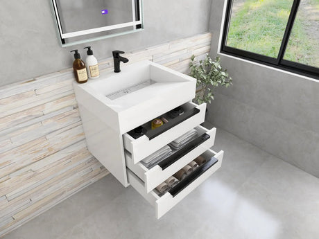 Blossom Floor Standing Bathroom Vanity With Sink Black Hardware & Frame - BUILDMYPLACE