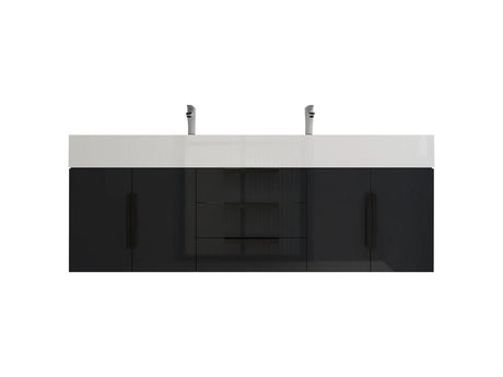 Blossom Floor Standing Bathroom Vanity With Sink Black Hardware & Frame - BUILDMYPLACE