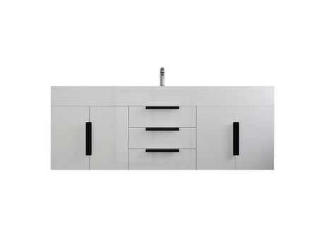 Blossom Floor Standing Bathroom Vanity With Sink Black Hardware & Frame - BUILDMYPLACE