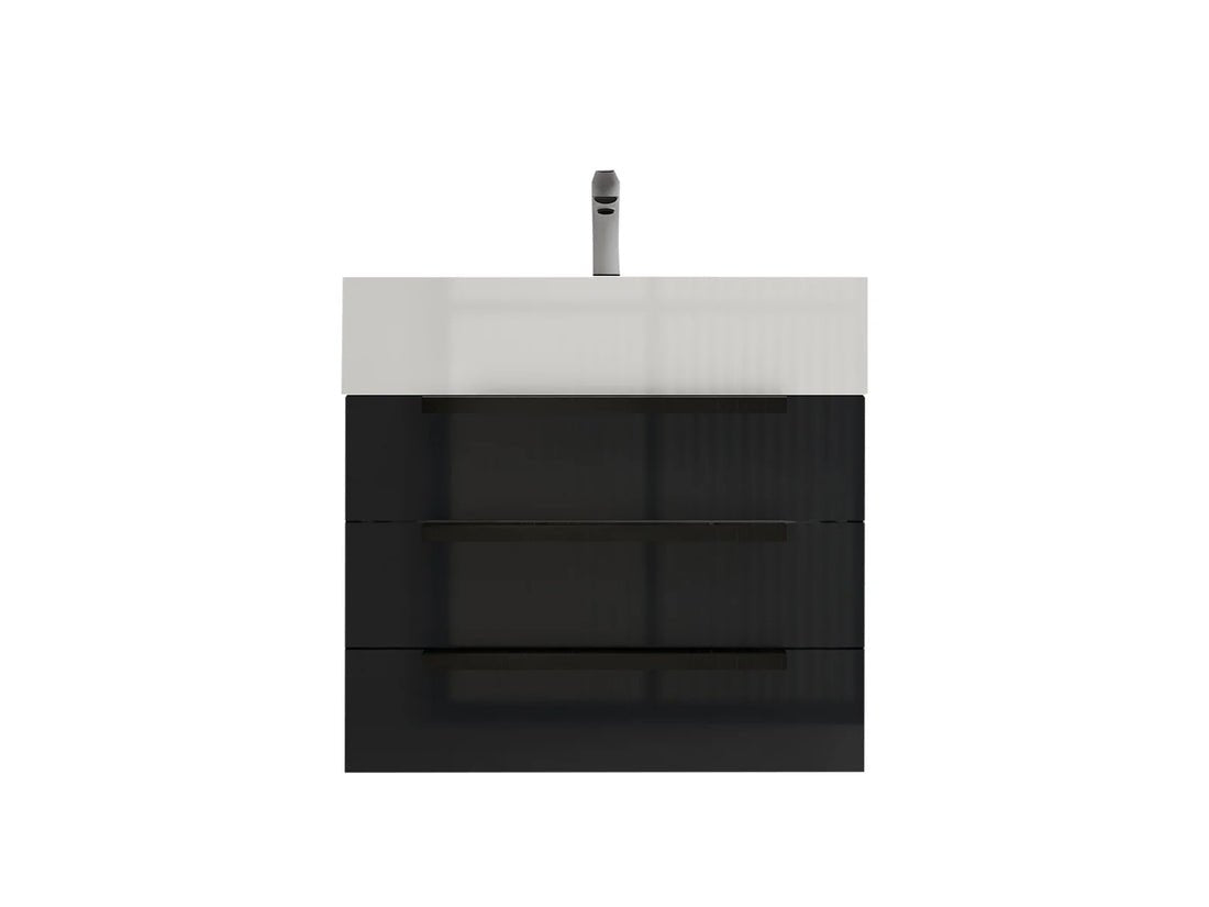 Blossom Floor Standing Bathroom Vanity With Sink Black Hardware & Frame - BUILDMYPLACE