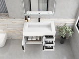 Blossom Floor Standing Bathroom Vanity With Sink Black Hardware & Frame - BUILDMYPLACE