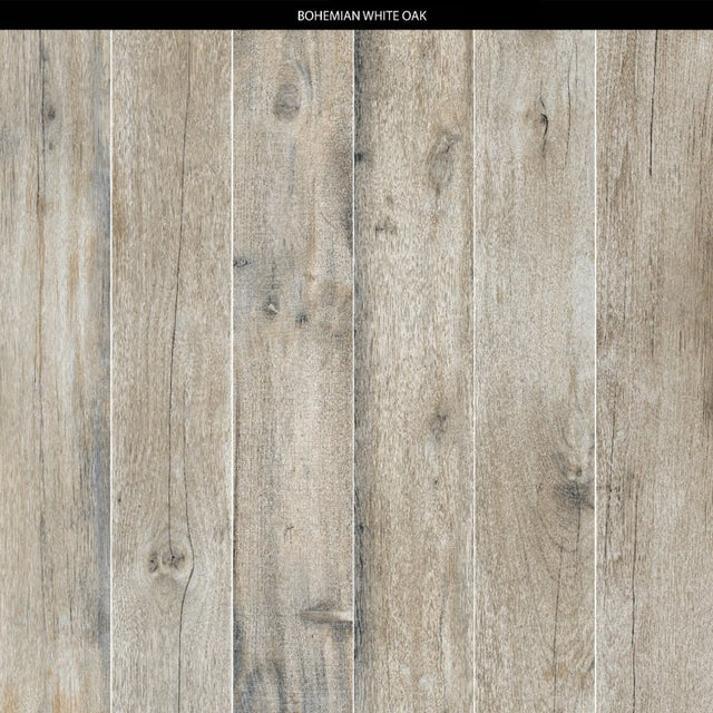 BOHEMIAN WHITE OAK 8 in. x 48 in. x 8.5 mm MATT Marble Look Tile - Porcelain Floor and Wall Tile (15.07 Sqft/Box) - BUILDMYPLACE