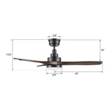 BONELLI 48 inch 3 - Blade Ceiling Fan with LED Light & Remote - LEDMyPlace