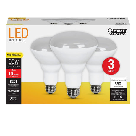 BR30 LED Light Bulb, 9.5 Watts, E26, Non - Dimmable, Frosted, 650 Lumens, 5000K - BUILDMYPLACE