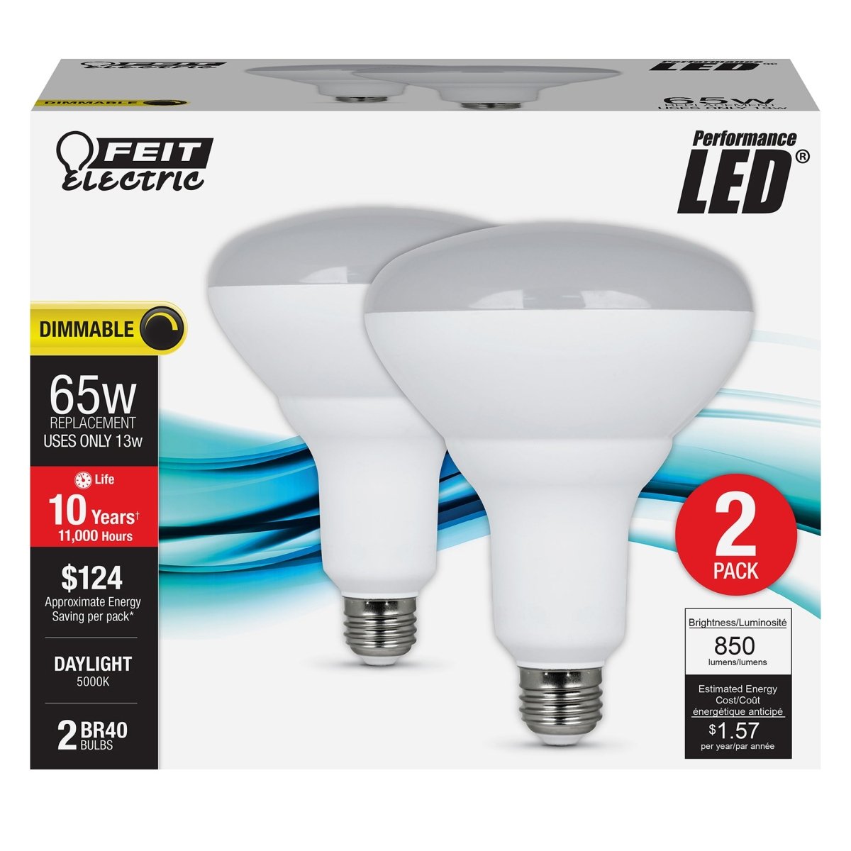 BR40 LED Light Bulbs, 13 Watts, E26, Frosted, 850 Lumen, Dimmable 2 Pack - BUILDMYPLACE