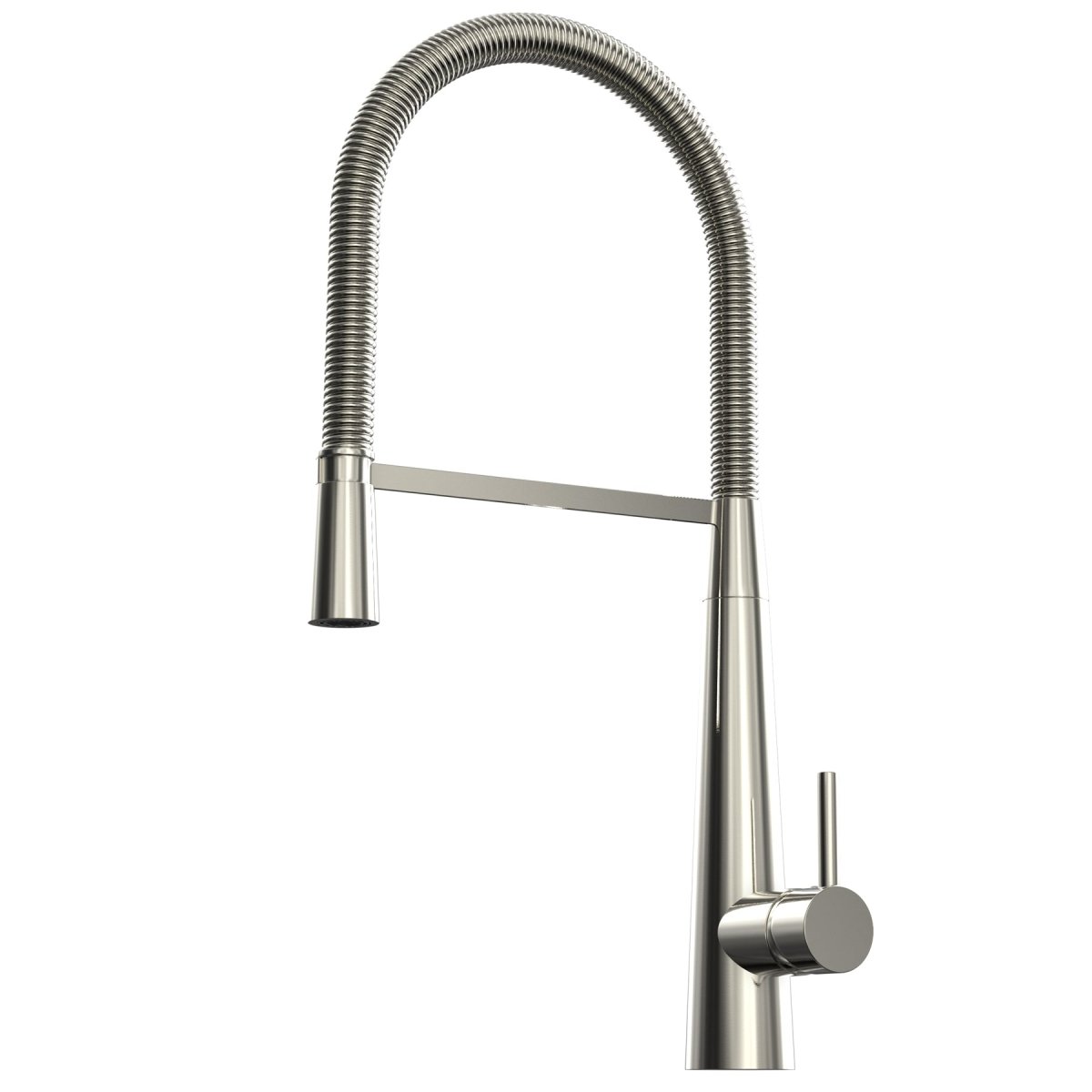 Brass Single Handle Pull Down Kitchen Faucet With Zinc Handle, Plate in Stainless - BUILDMYPLACE