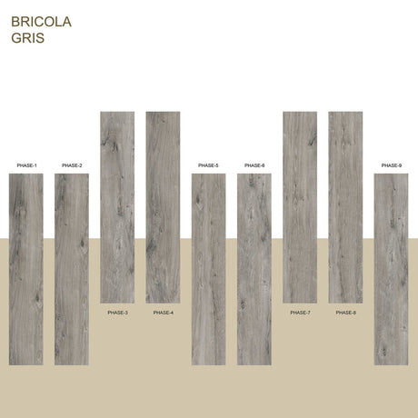 BRICOLA GRIS 8 in. x 48 in. x 8.5 mm MATT Marble Look Tile - Porcelain Floor and Wall Tile (15.07 Sqft/Box) - BUILDMYPLACE