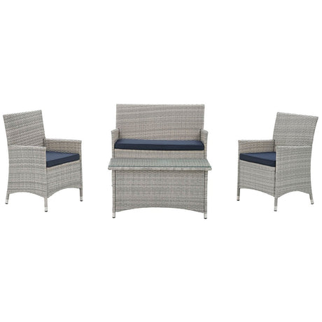 Bridge 4 Piece Outdoor Patio Conversation Set - BUILDMYPLACE