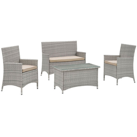 Bridge 4 Piece Outdoor Patio Conversation Set - BUILDMYPLACE