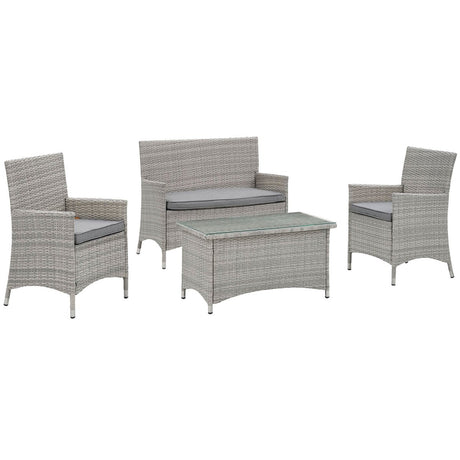 Bridge 4 Piece Outdoor Patio Conversation Set - BUILDMYPLACE