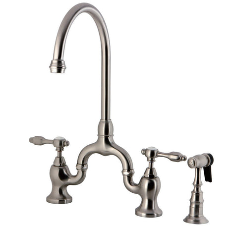 Bridge Kitchen Faucet with Brass Sprayer - BUILDMYPLACE