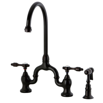 Bridge Kitchen Faucet with Brass Sprayer