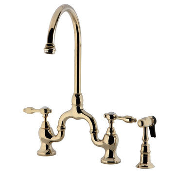 Bridge Kitchen Faucet with Brass Sprayer