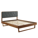 Bridgette Full Wood Platform Bed With Angular Frame - BUILDMYPLACE