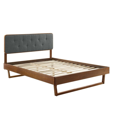 Bridgette Full Wood Platform Bed With Angular Frame - BUILDMYPLACE