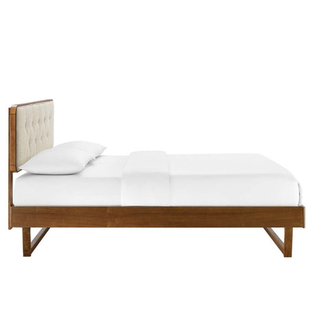 Bridgette Full Wood Platform Bed With Angular Frame - BUILDMYPLACE