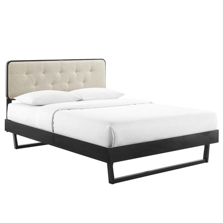 Bridgette Full Wood Platform Bed With Angular Frame - BUILDMYPLACE