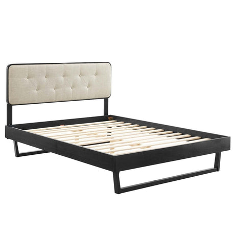 Bridgette Full Wood Platform Bed With Angular Frame - BUILDMYPLACE