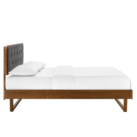 Bridgette Full Wood Platform Bed With Angular Frame - BUILDMYPLACE