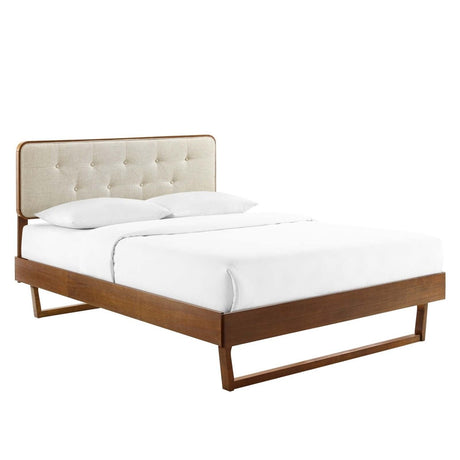 Bridgette Full Wood Platform Bed With Angular Frame - BUILDMYPLACE