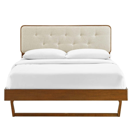 Bridgette Full Wood Platform Bed With Angular Frame - BUILDMYPLACE