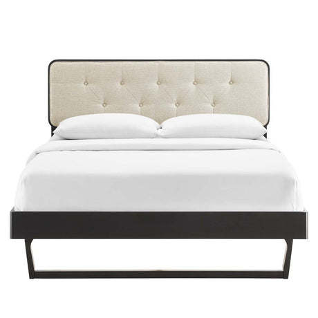 Bridgette Full Wood Platform Bed With Angular Frame - BUILDMYPLACE
