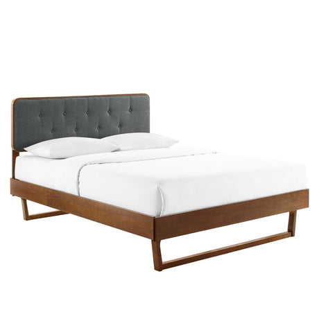 Bridgette Full Wood Platform Bed With Angular Frame - BUILDMYPLACE